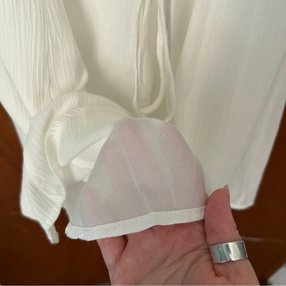 NWT Lulu’s White Harbor Point Flutter-Sleeve Mini Wrap Dress - Picture 7 of 11